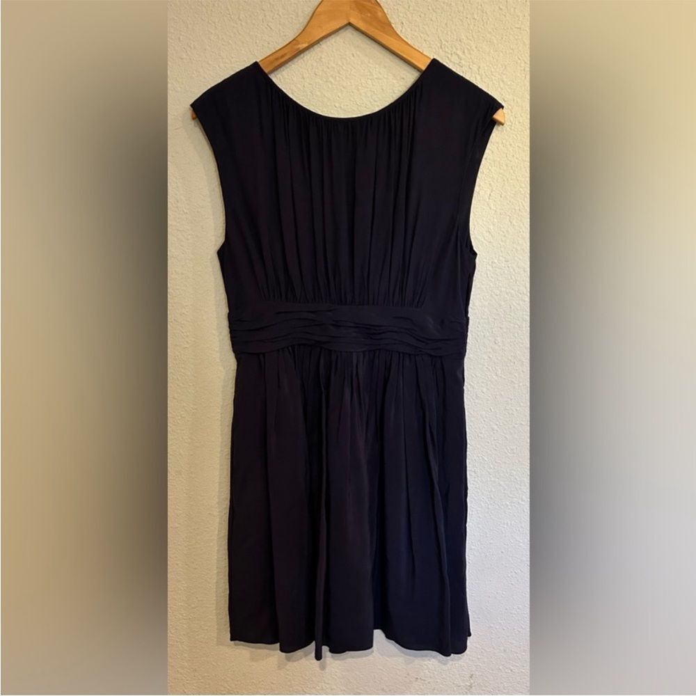 Boden Navy Surplice Empire Waist Button Back Sleeveless Dress Womens US Sz 4P